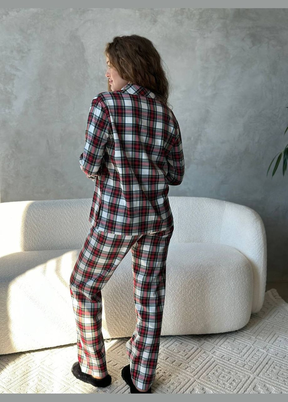Бордовая всесезон пижама женская рубашка + брюки No Brand