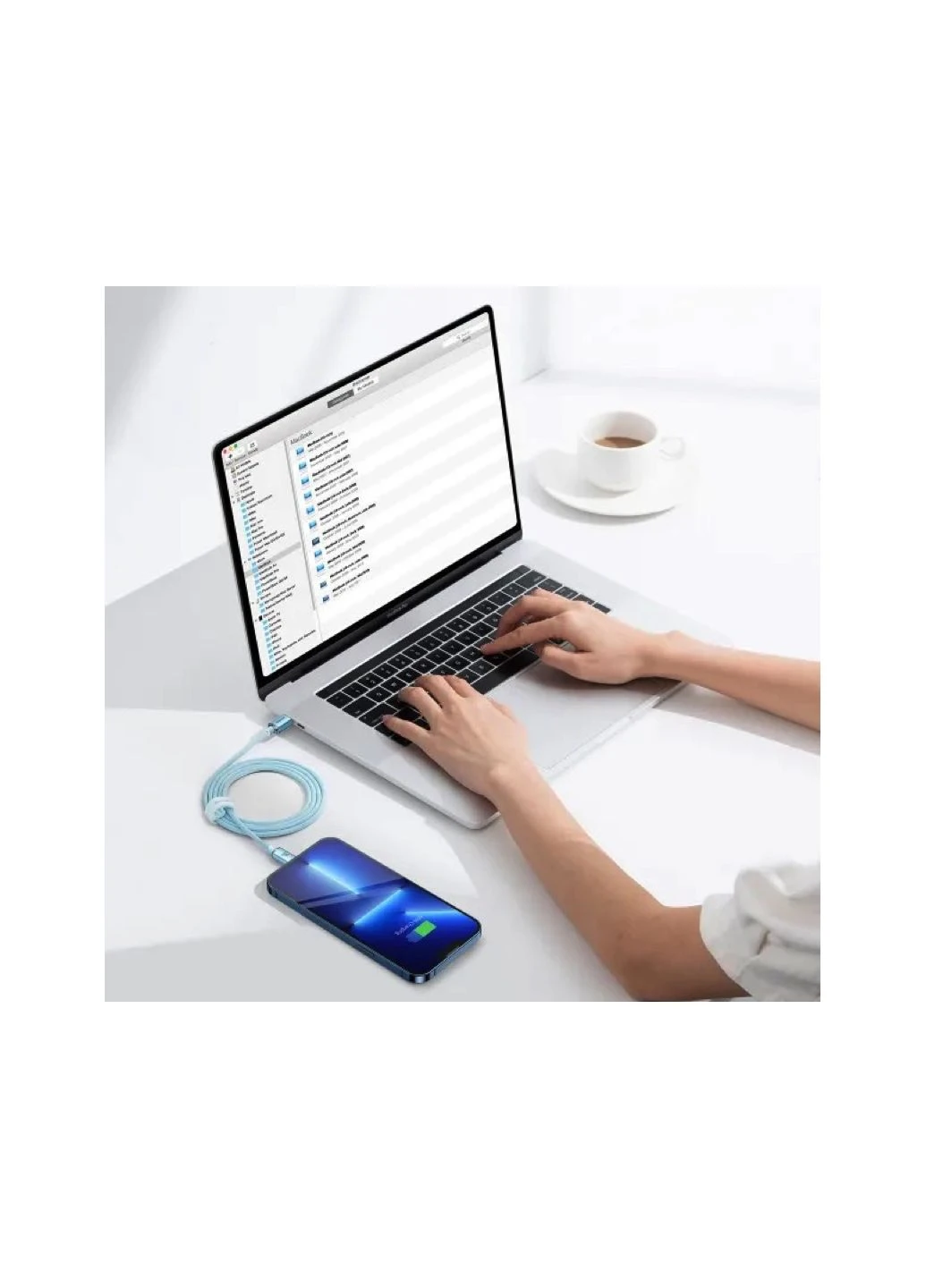 Кабель Data Cable USB-C to iP 20W 1m Galaxy Blue Baseus Gem Fast-Charging (378307129)