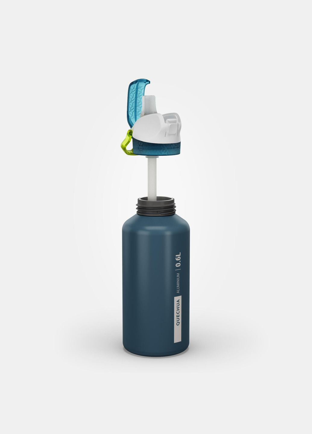 Алюминиевая Фляга для Туризма/Походов 600мл с Крышкой и Соломинкой Синий Quechua (342967060)