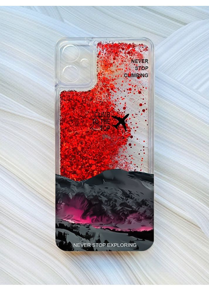 Чохол з плаваючими червоними блискітками на Samsung Galaxy A05 (A055) Піднімись на вершину (принт 419) Creative (370170032)