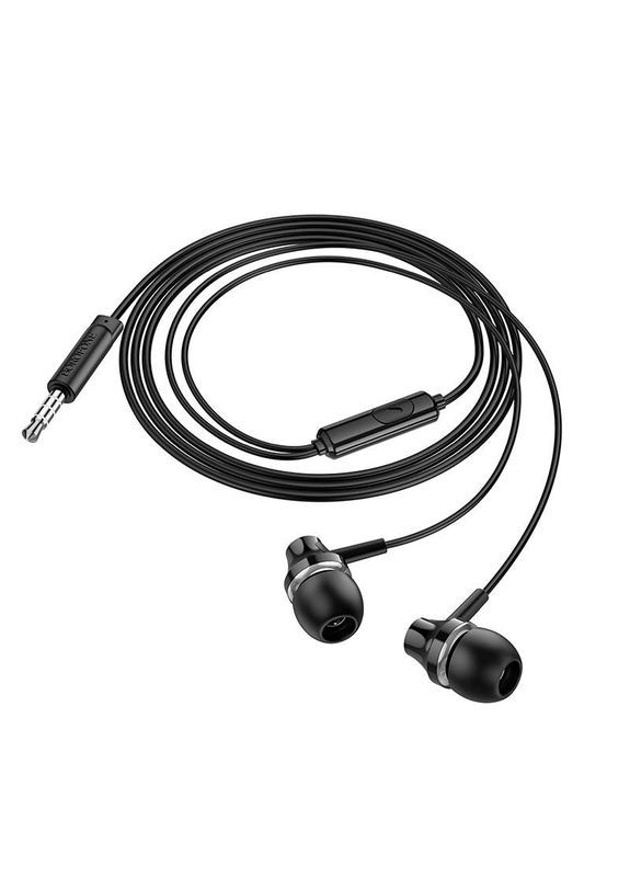 Навушники Singer universal earphones with microphone BM74 1.2m HiFi HD Mic чорні Borofone (293346357)
