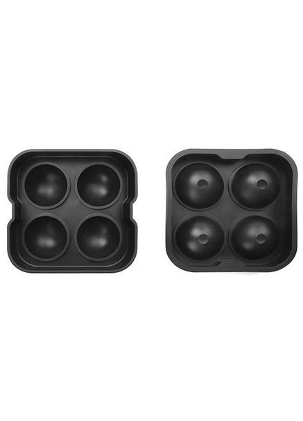 Форма для льда силиконовая Шар 4 ячейки 12х12х4,5 см Черный (C051354) Ice (333707581)