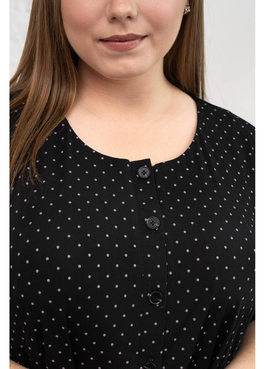 Чорна повсякденний трикотажне літнє плаття міа чорне в горох Tatiana