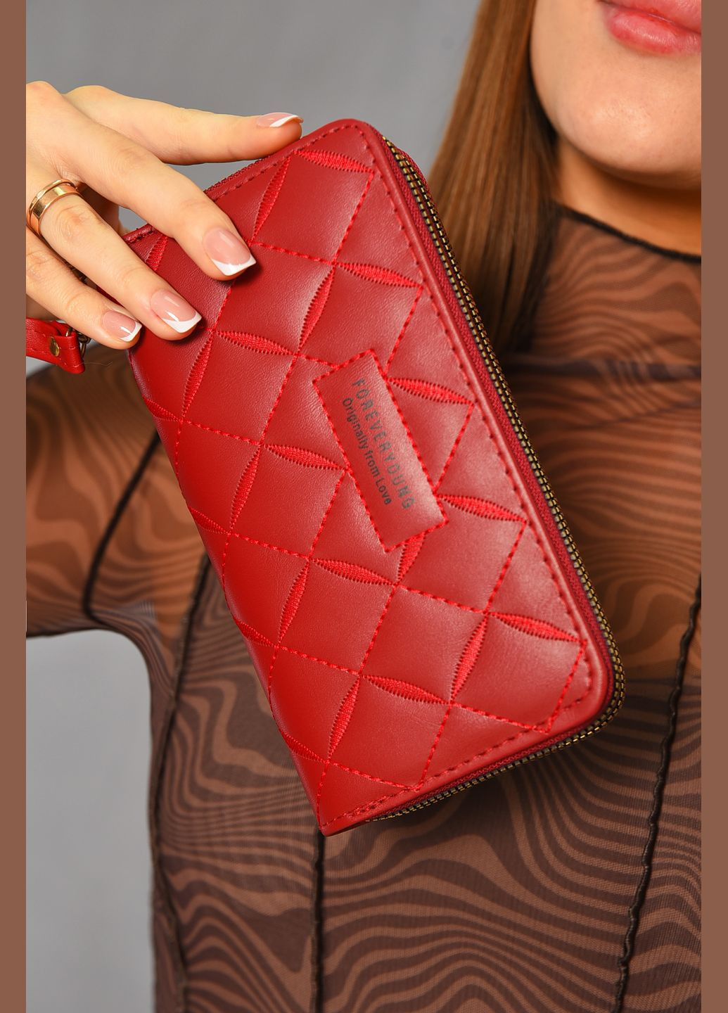 Гаманець жіночий з екошкіри червоного кольору Let's Shop (312374687)