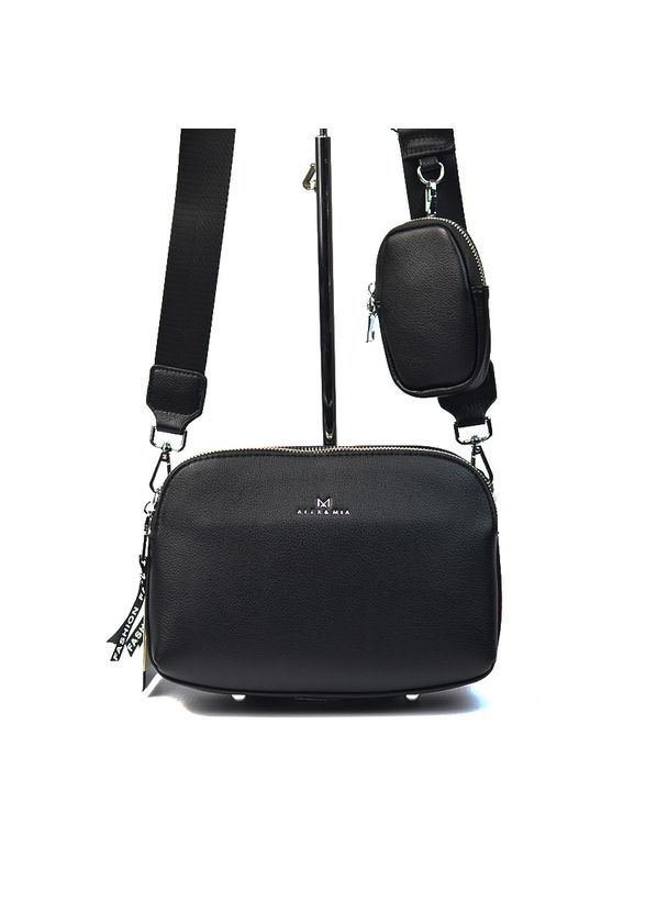 Чорна маленька жіноча сумка клатч крос-боді на три відділення через плече No Brand (311280538)