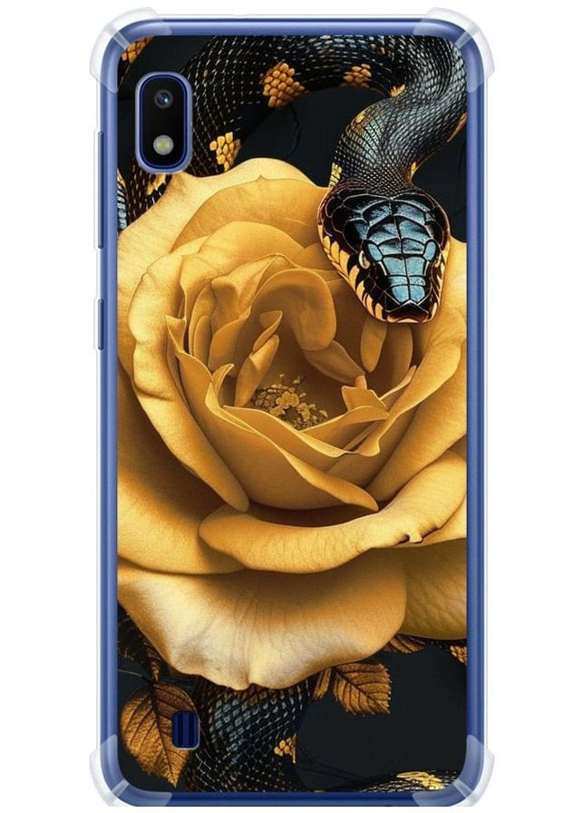 Силикон с усиленными углами чехол 'Black snake and golden rose' для Endorphone Samsung Galaxy A10 2019 A105F (286769570)