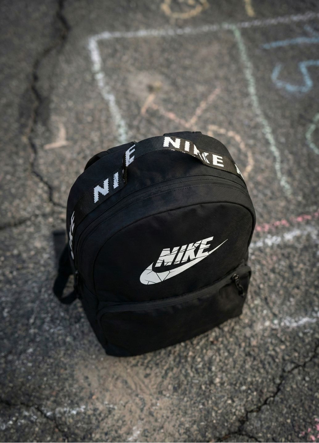 Чорний міський рюкзак з логотипом, два відділення. No Brand (373178720)