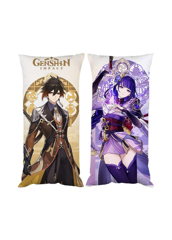Наволочка чохол для подушки Чжун Лі Сьогун Баал Геншин імпакт Genshin Impact двостороння 30х50 см (pp0043_50) No Brand (326997536)