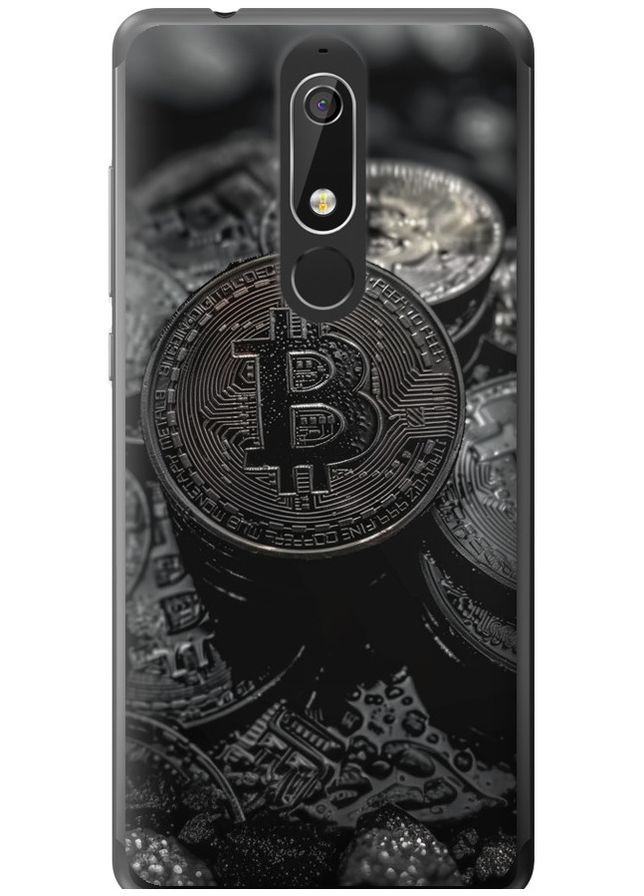 Силіконовий чохол 'Black Bitcoin' для Endorphone Nokia 5.1 (314508755)