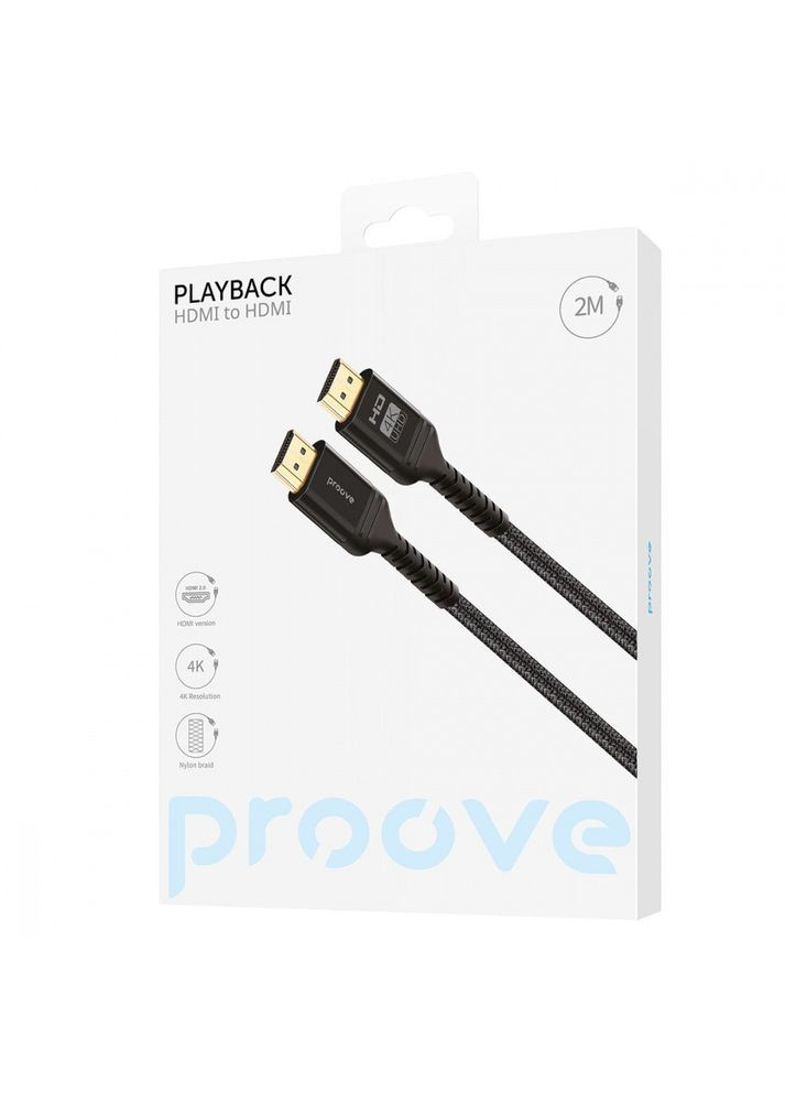 Кабель HDMI to HDMI 2м PlayBack black | Шнур HDMI конектор Proove (299717116)