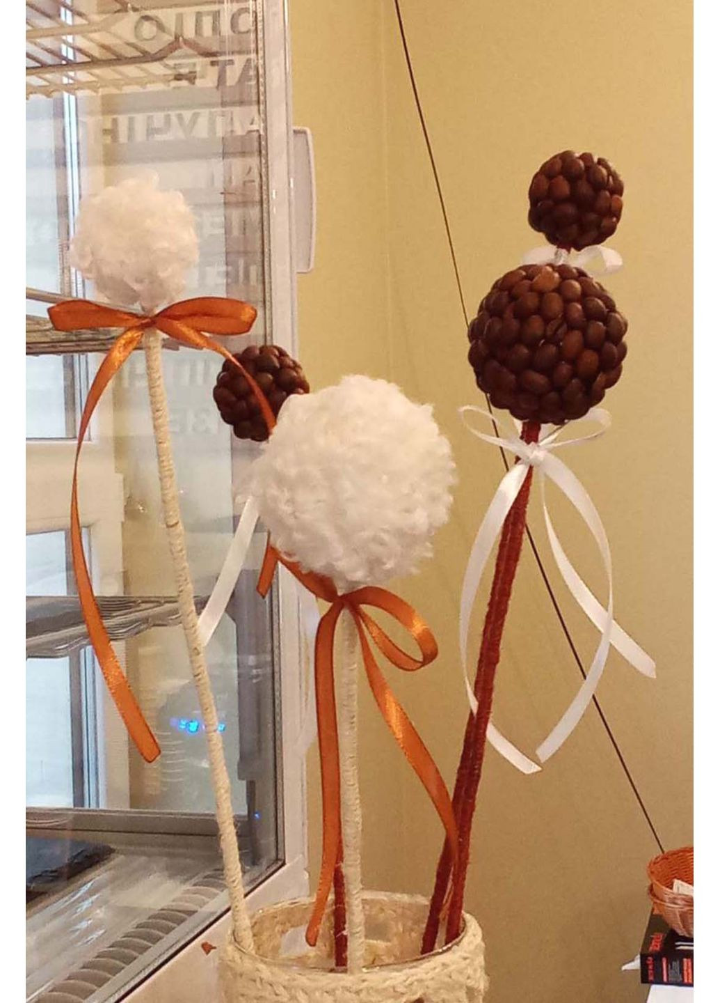 Декоративні кулі для вази з кавових зерен | Композиція «Кава з пінкою» | Ручна робота HHD (361440310)