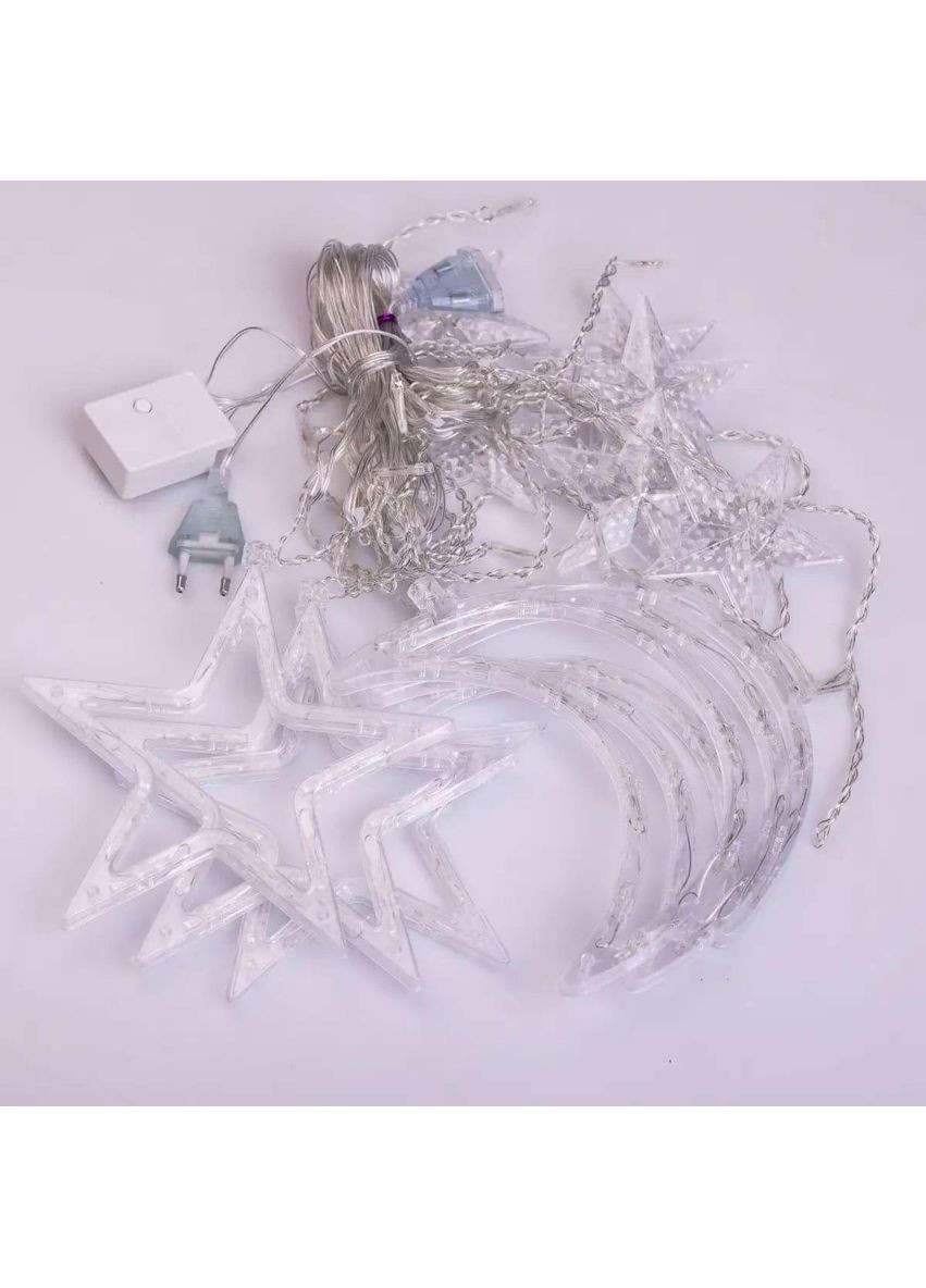 Електрична гірлянда Зірка штора 3 метри на вікно для фотозон біла WYF11W Garlando (366963829)