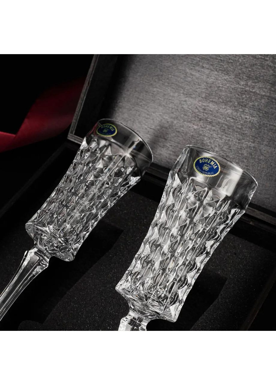 Набор 6 бокалов Diamond 120 мл для шампанского с секцией. Bohemia (364550581)