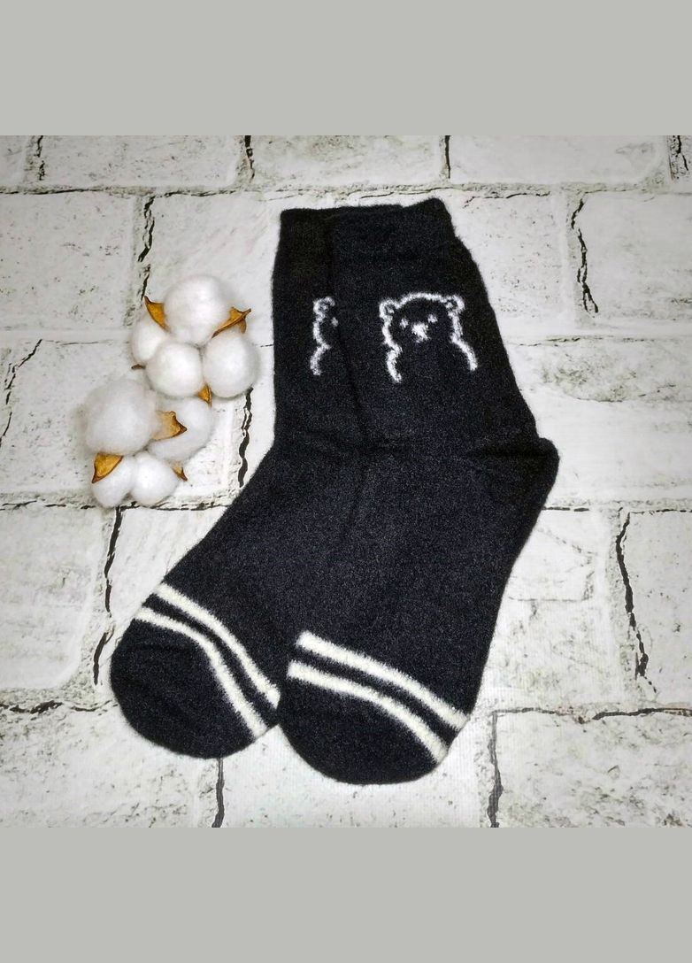 Шкарпетки жіночі термошкарпетки теплі з малюнком 36-41р Чорні No Brand (329739920)