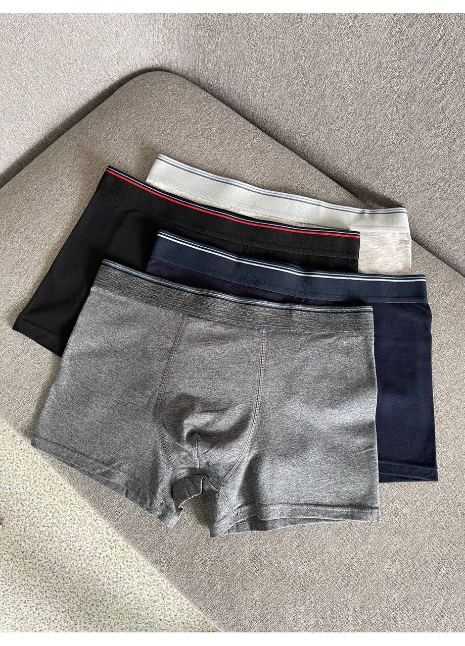 Мужские трусы на широкой резинке, боксерки мужские хлопчатобумажные, набор мужских трусов-боксеров 4шт. No Brand Труси (366023669)