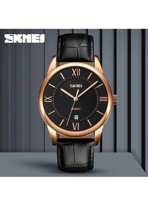 Наручные часы Skmei 9261BKBK All Black мужские кожаные No Brand (400977266)