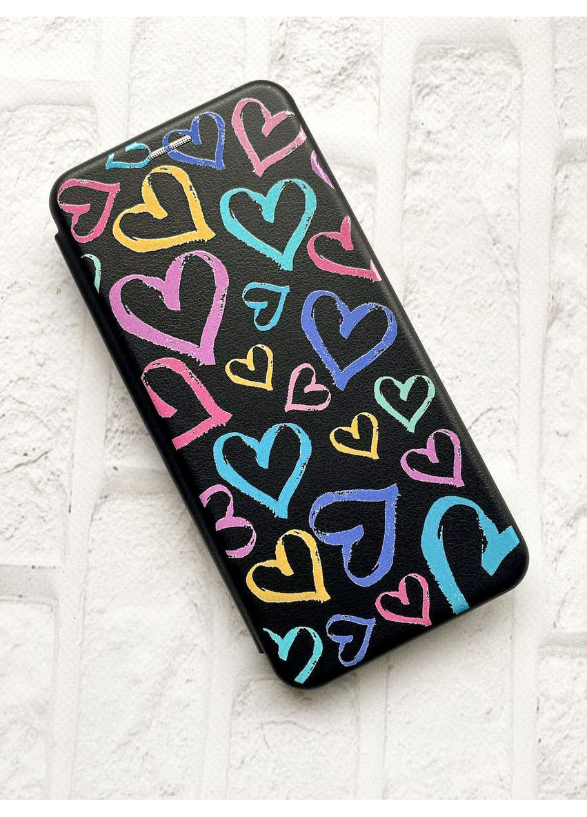 Чехол-книжка с рисунком для Samsung Galaxy A54 5G (A546) Разноцветные сердечка (принт 332) Creative (355398626)