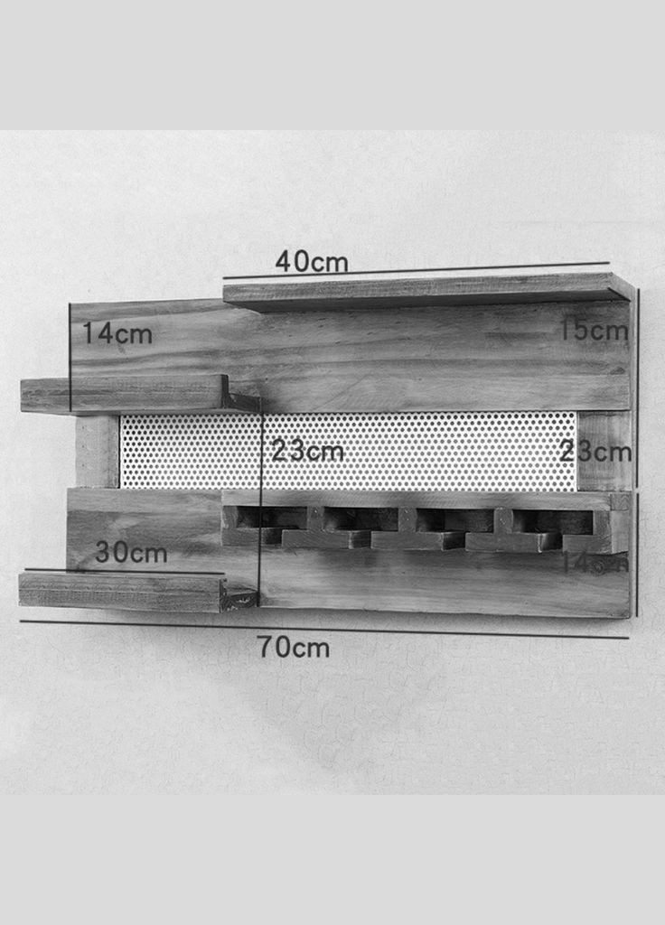 Настінна винна полиця з дерева Тояма макоре (ПНК-001226) No Brand (327424480)