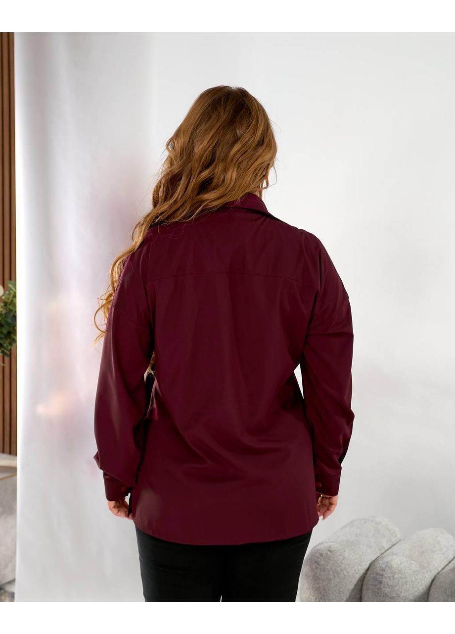 Бордовая блуза женская рубашка софт, мод. 302 Sofia 300
