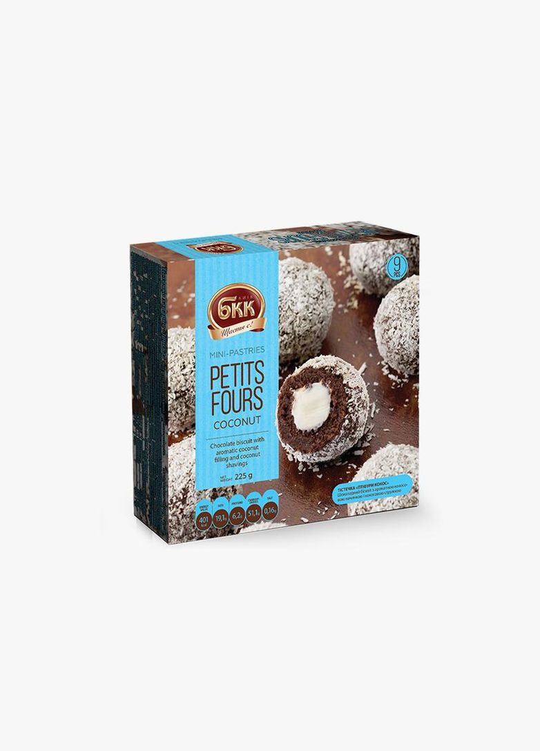Пирожные БКК Petits Fours coconut 225г Київський БКК (323653501)