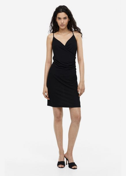 Черное платье джерси H&M