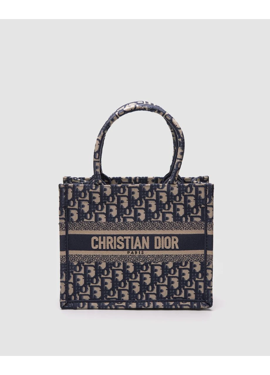 Сумка Dior Small Book Tote Ecru and Blue Oblique Embroidery Діор (377509806)