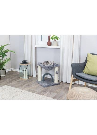 Цапка Baza для кошек, со щеткой, сизаль/плюш, 41х41х50 см (серый) Trixie (356696287)