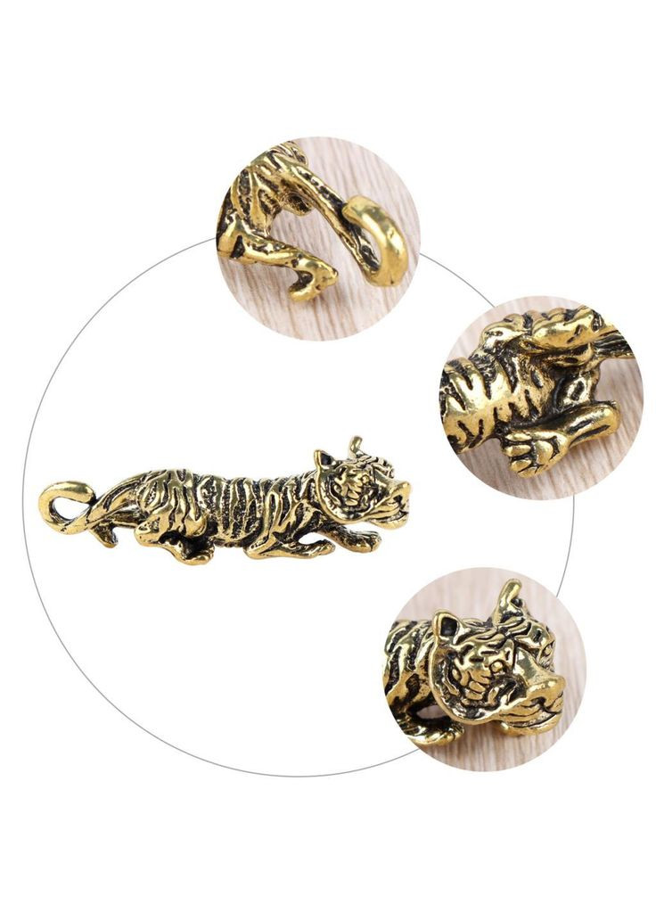 Винтажный ретро медный латунный брелок подвеска статуэтка в виде Тигра для ключей авто мото ключей сигналиции No Brand (281548106)