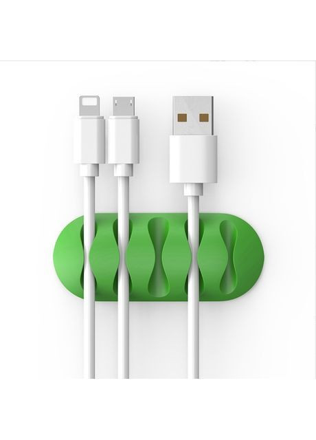 Органайзер для кабелей, силиконовый зажим для проводов, держатель кабеля (зеленый) China (368682352)