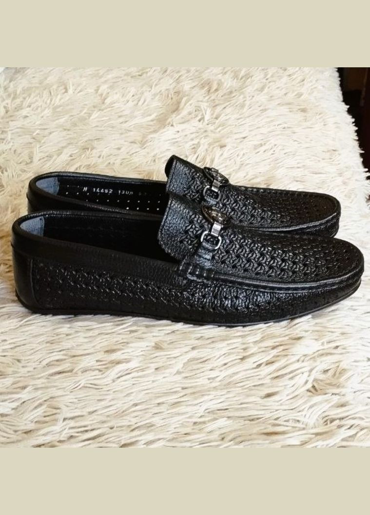 , брендові чоловічі мокасини з перфорацією на рівній підошві 45 (30 см) чорні Sherlock Soon 2308-1 (331167067)