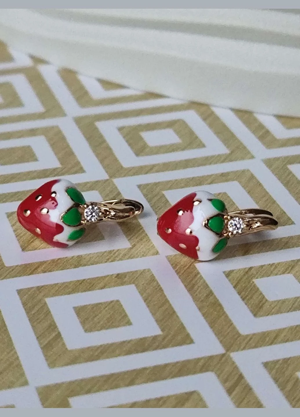 Дитячі сережки полунички ксюпінг xuping медзолото позолота Xuping Jewelry (336190266)