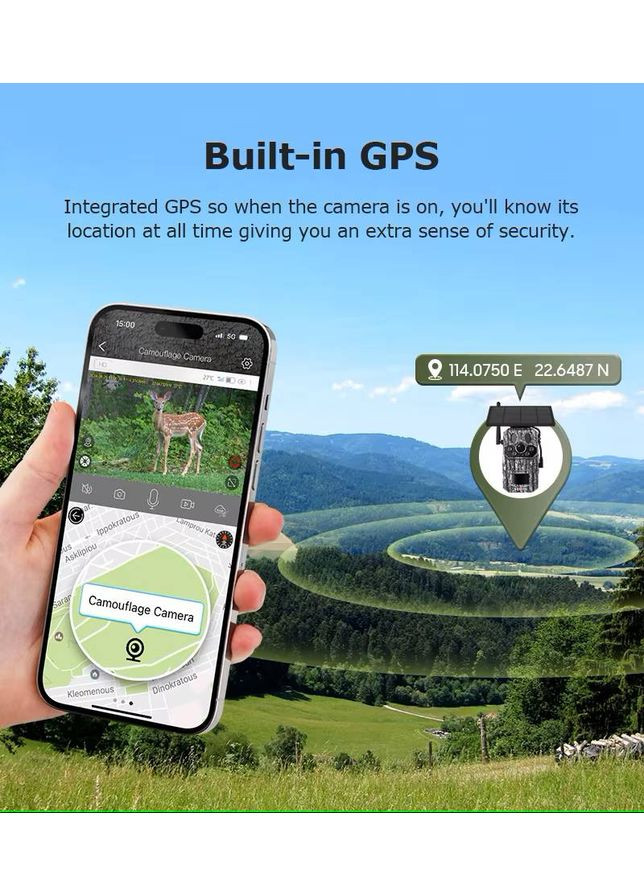 4G фотоловушка ST-CH808 GPS (7800mAh, Солнечная панель) (1390) Sectec (361408443)