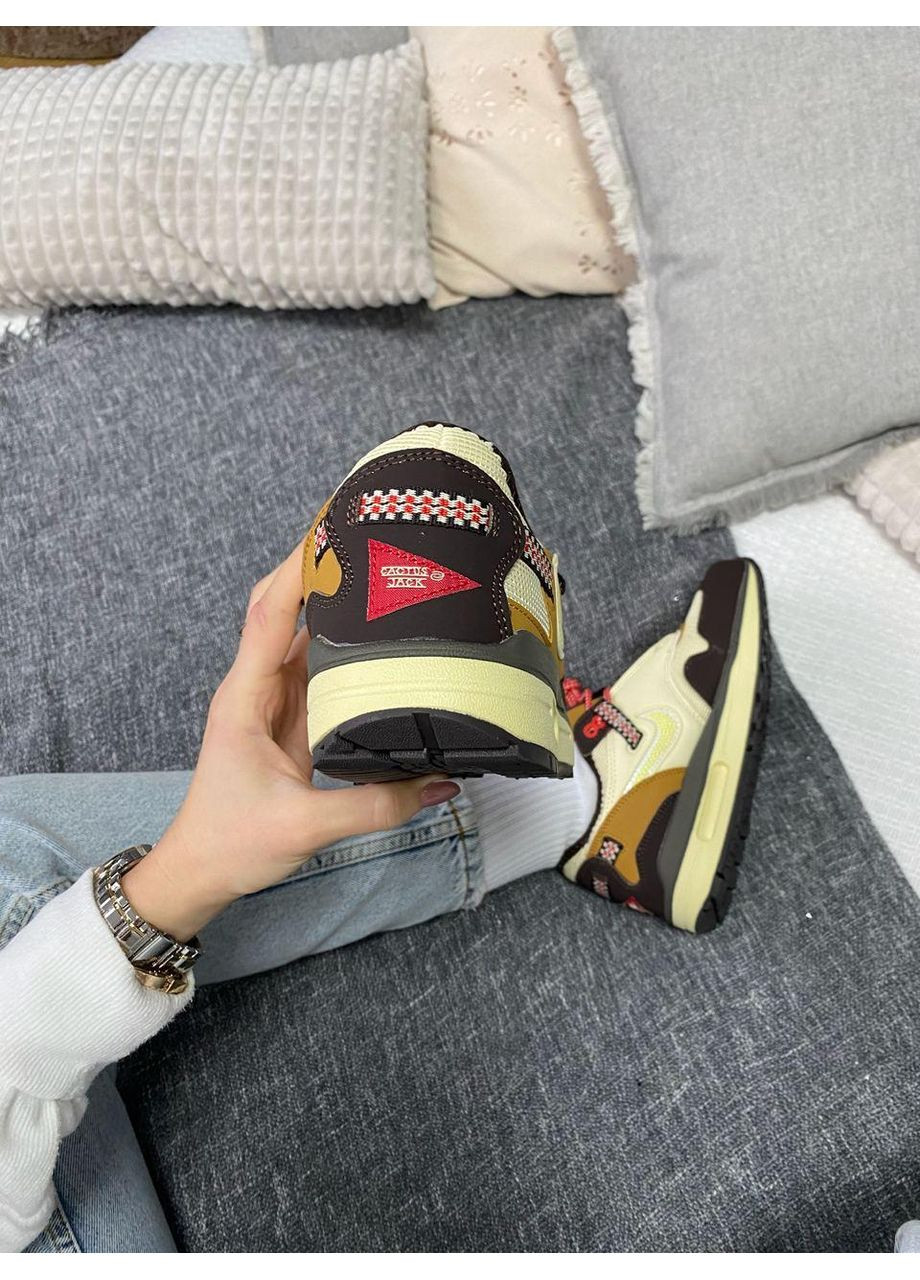 Бежевые демисезонные кроссовки мужские nike air max 1 t.scott cactus jack b найк аир макс No Brand