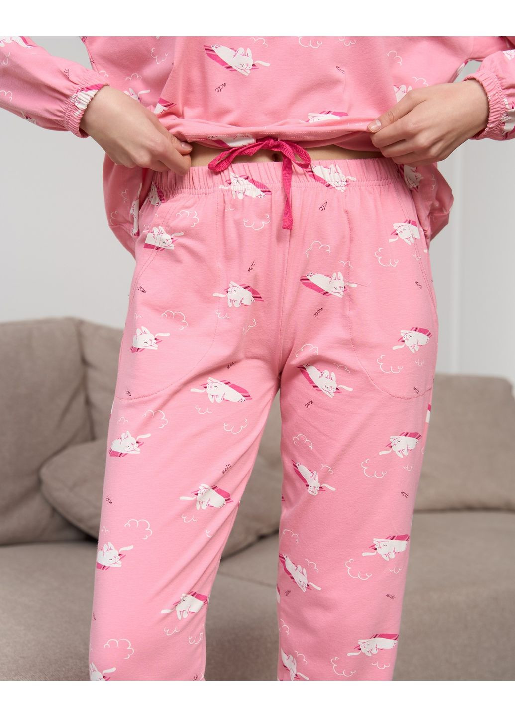 Рожева комплект жіночий кофта на зав'язках Nicoletta