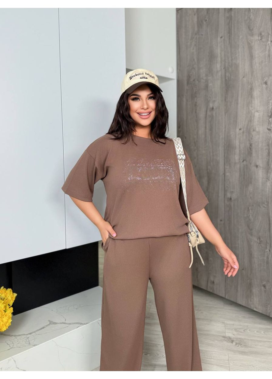 Костюм "AMORE" из вафельного трикотажа (48-50, 52-54, 56-58) (размерная сетка в описании) GD/GL Модний простір (364966450)