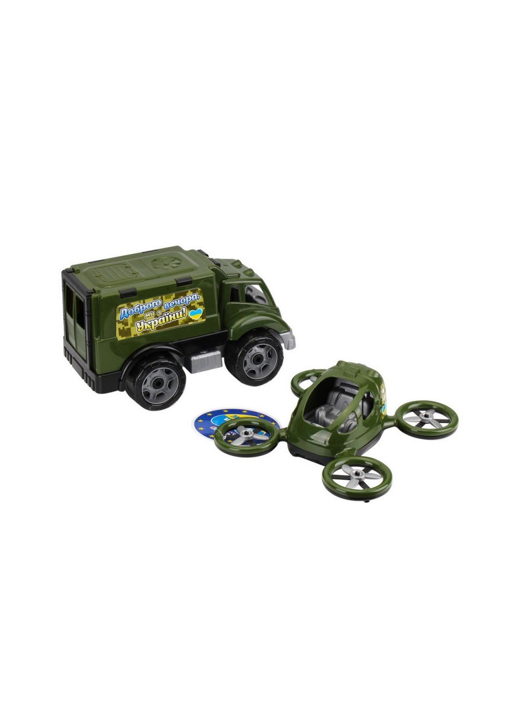 Дитяча іграшка "Військовий транспорт" 7792 машинка з квадрокоптером ТехноК (282933343)