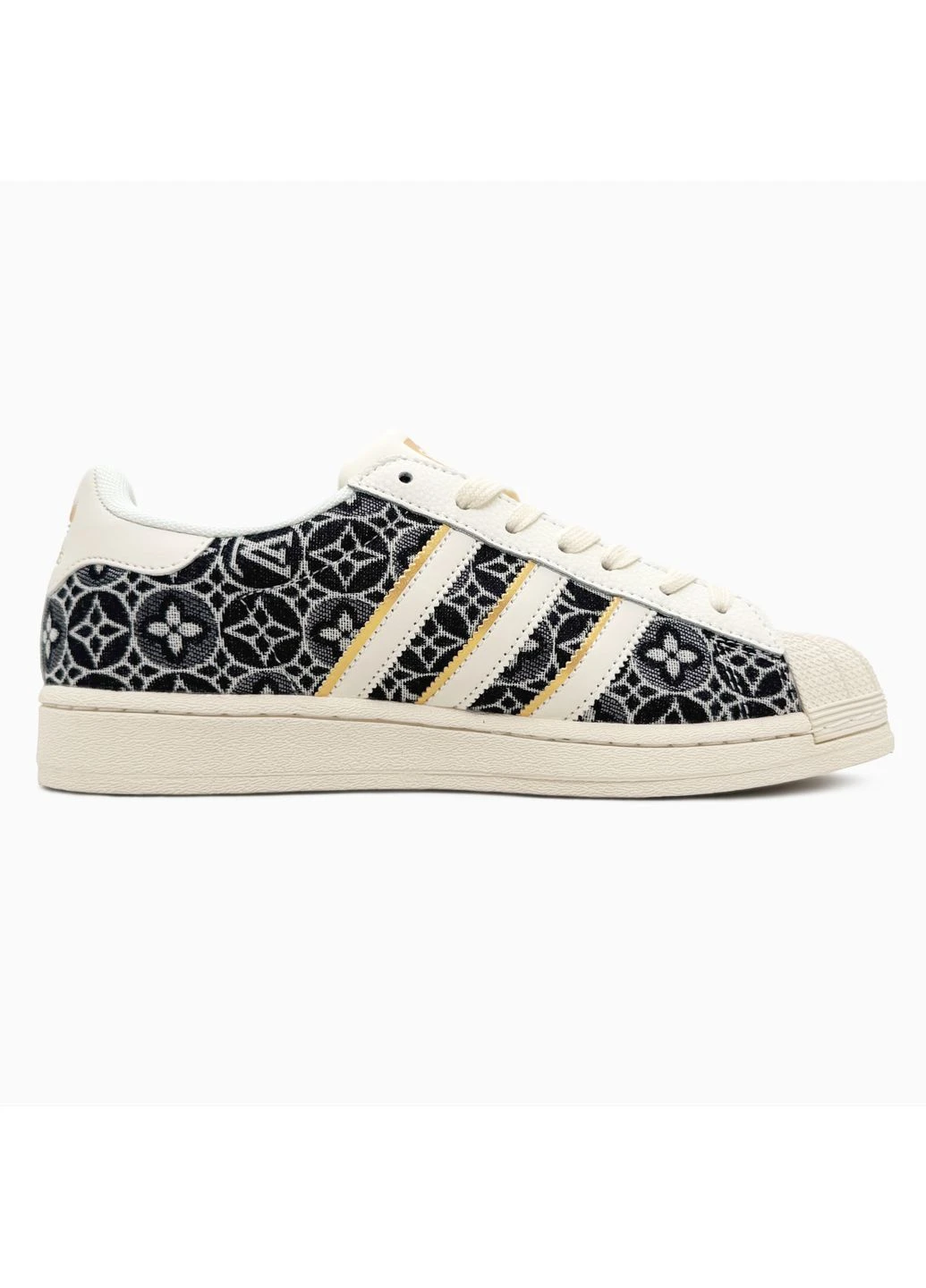 Бежевые демисезонные кроссовки мужские и женские adidas superstar x louis vuitton beige black | адидас суперстар луис виттон бежевые No Brand