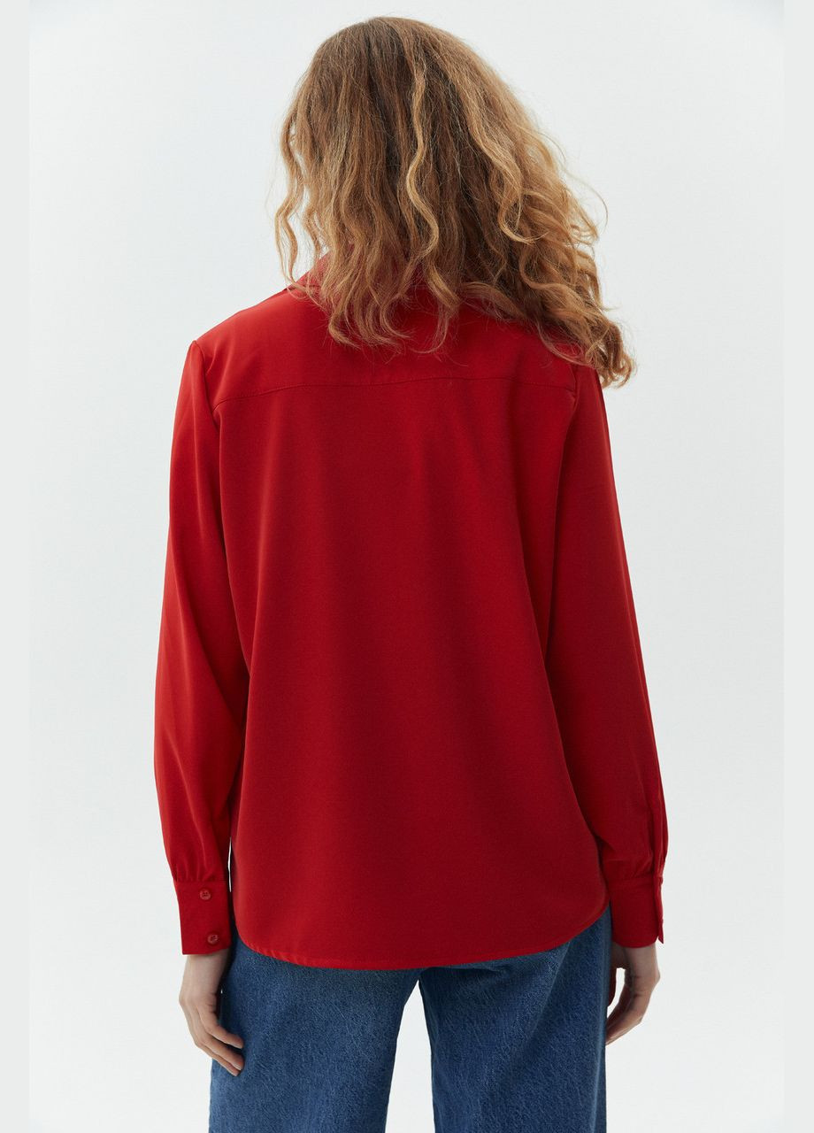 Червона блуза жіноча базова червона mkaz6403-6 Modna KAZKA