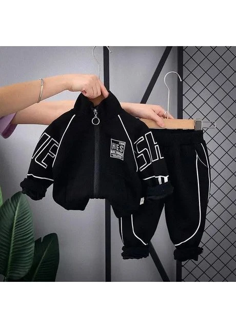 Черный демисезонный стильный детский костюм «jumpster» No Brand