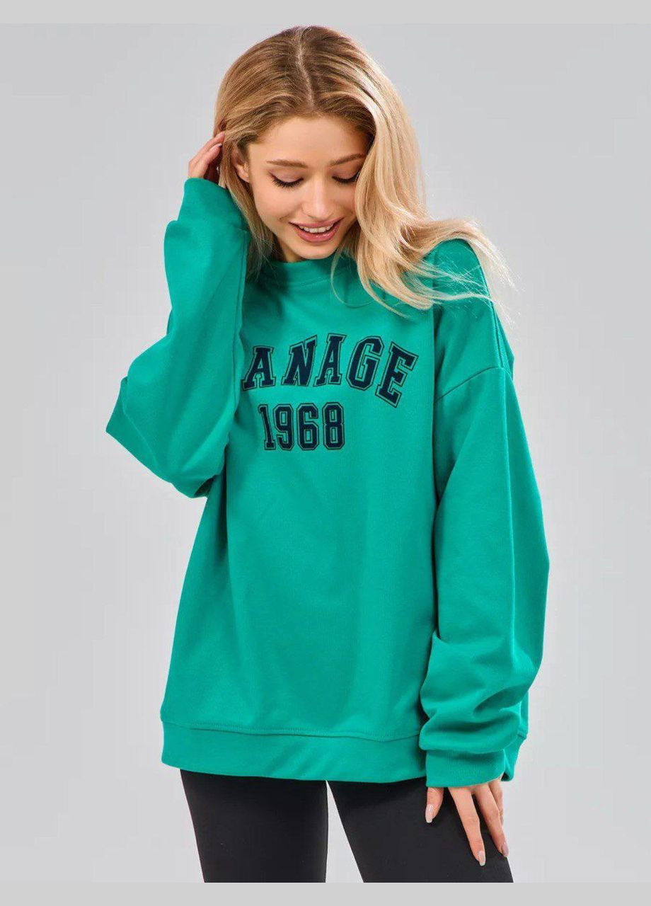 Зелений жіночий батник оверсайз з сучасним накатом 1968 зелений You Best (300775370)