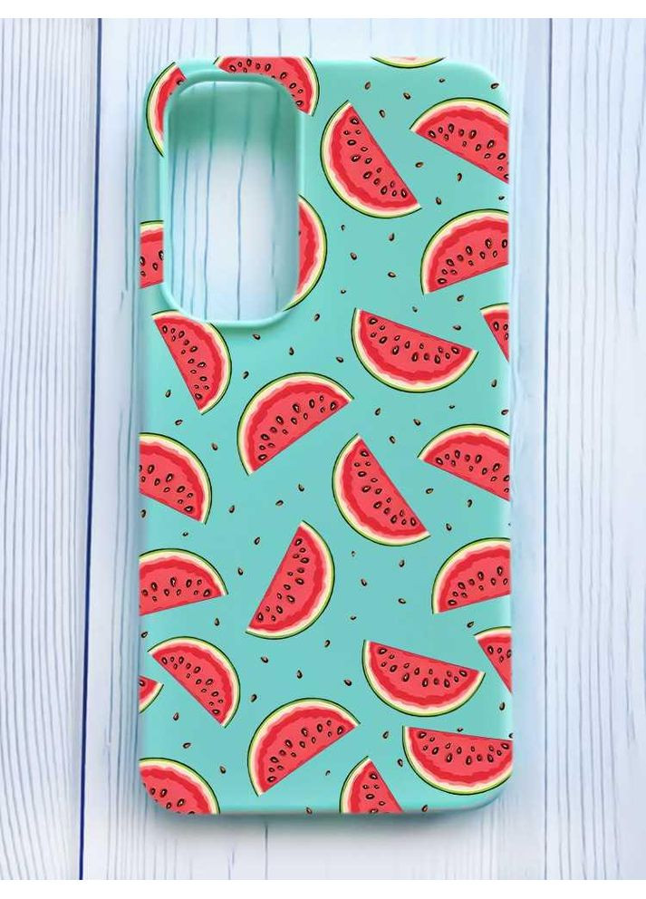 Матовий бірюзовий чохол на Samsung Galaxy S24 FE Кавуновий фон (принт 344) Creative (360704660)