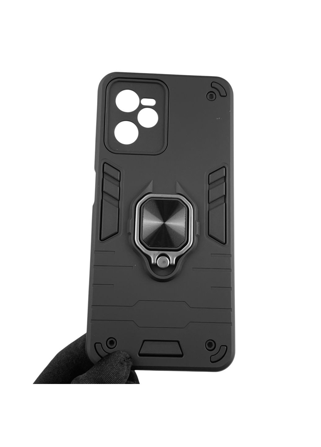 Чехол для телефона C35 бронированный с магнитным кольцом-держателем на реалми с35 чёрный Realme (366228729)