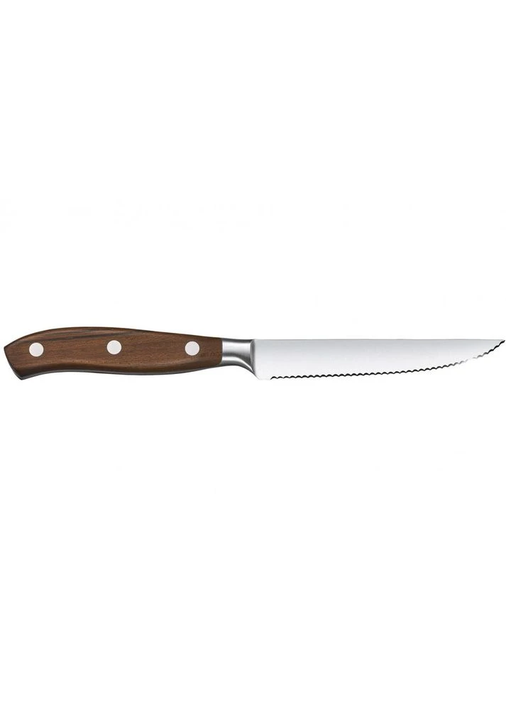 Ніж кухонний, побутовий Grand Maitre Wood Steak серрейтор (лезо: 120мм), клен, подарунк. коробка 7.7200.12WG Victorinox (396847966)