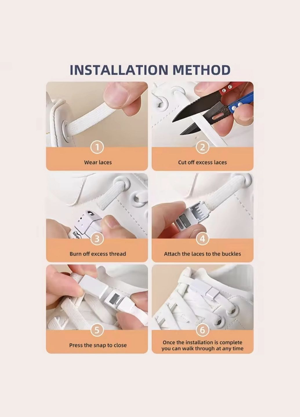 Еластичні шнурки без зав'язок з магнітними застібками в один колір China (356567641)