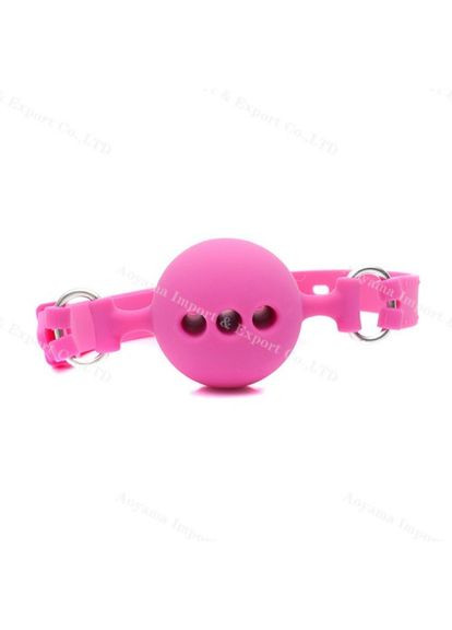 Кляп шар силіконовий дихаючий Cherry Gag БДСМ S - 38 mm (чорний рожевий) No Brand (303881687)