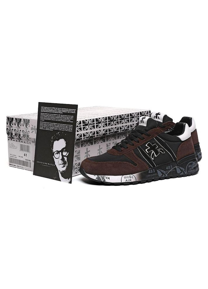 Коричневі кросівки brown black white Premiata