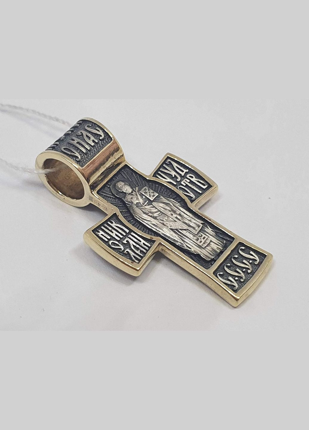 Срібний хрест Розп'яття Христа і Микола Чудотворець. 3533-ЗЧФ Харківська ювелірна фабрика (299153336)