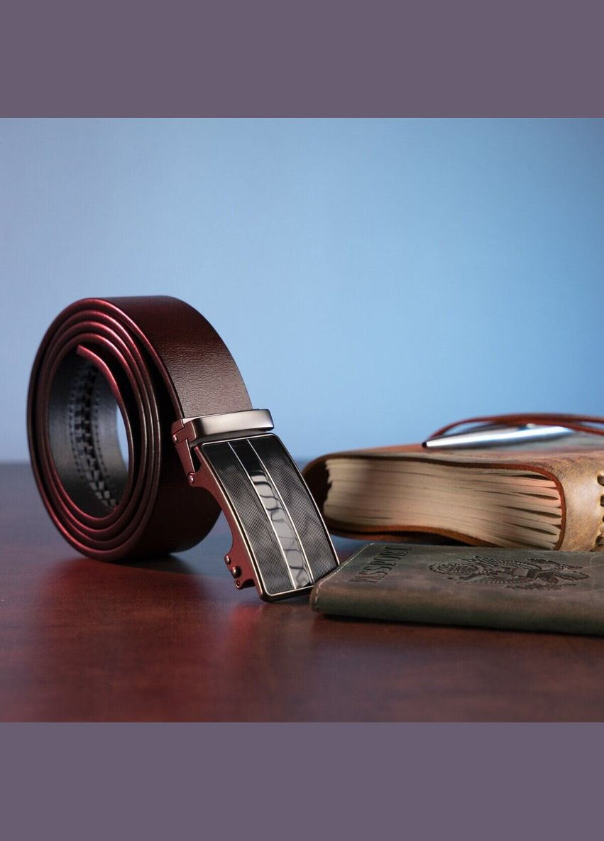 Крепкий мужской ремень с автоматической пряжкой Vintage коричневый (sku_20210) No Brand (327819435)