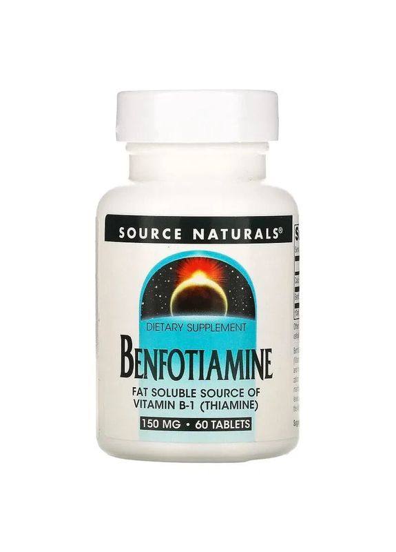 Бенфотіамін Benfotiamine 150 мг 60 таблеток Source Naturals (361116607)