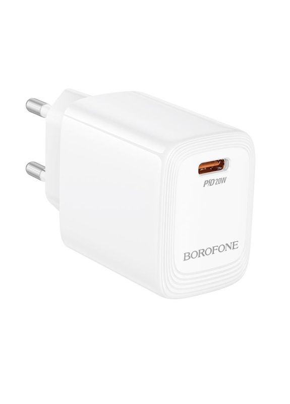 Мережевий зарядний пристрій single-port PD20W charger (EU) White (6941991120237) Borofone BN26 Fuente (360550209)